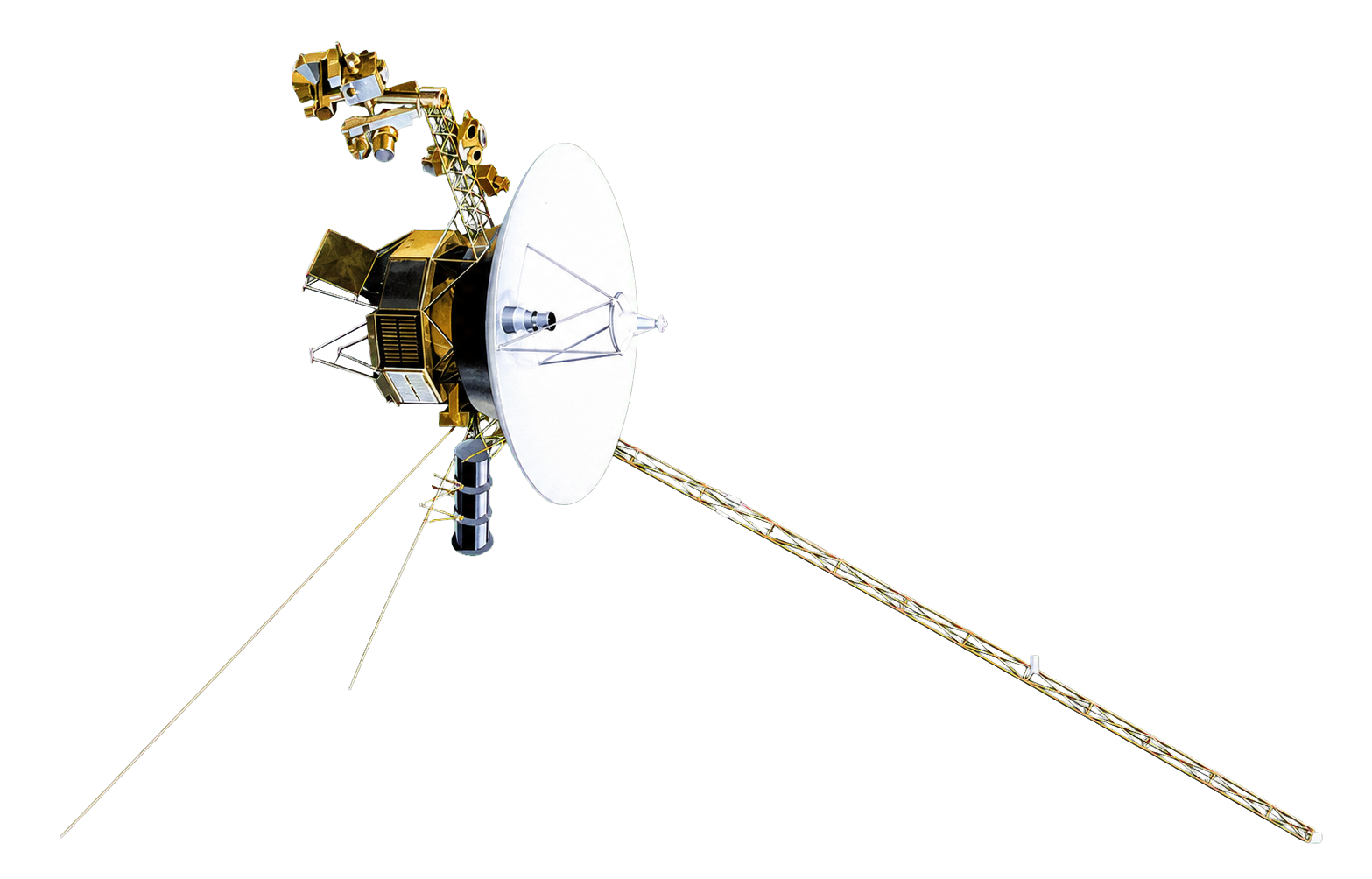 Ilustrace sondy Voyager 1 v mezihvězdném prostoru